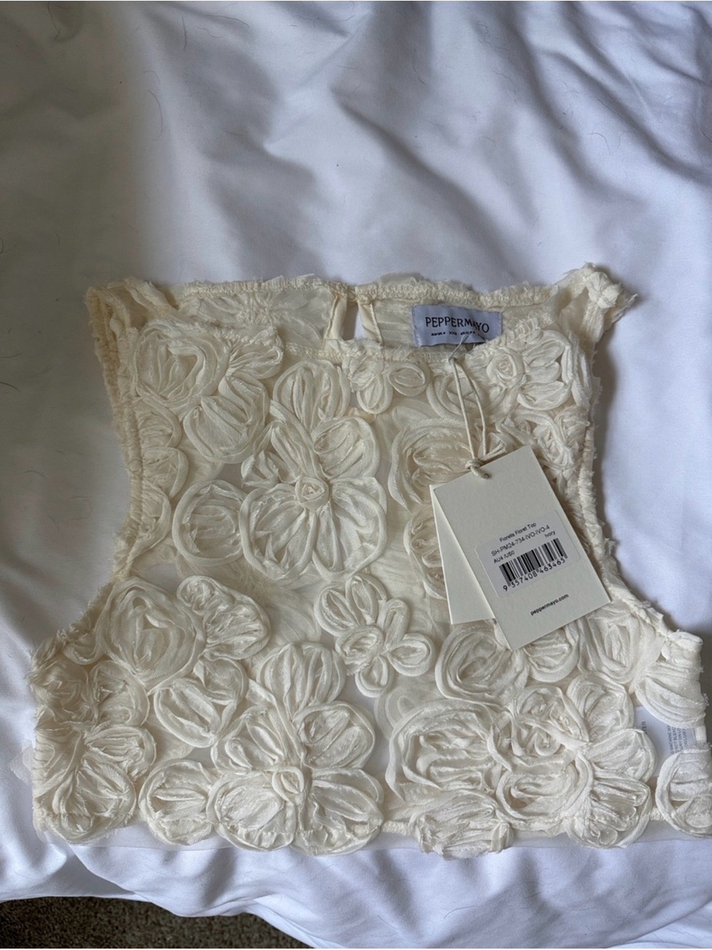 Peppermayo ivory florella top